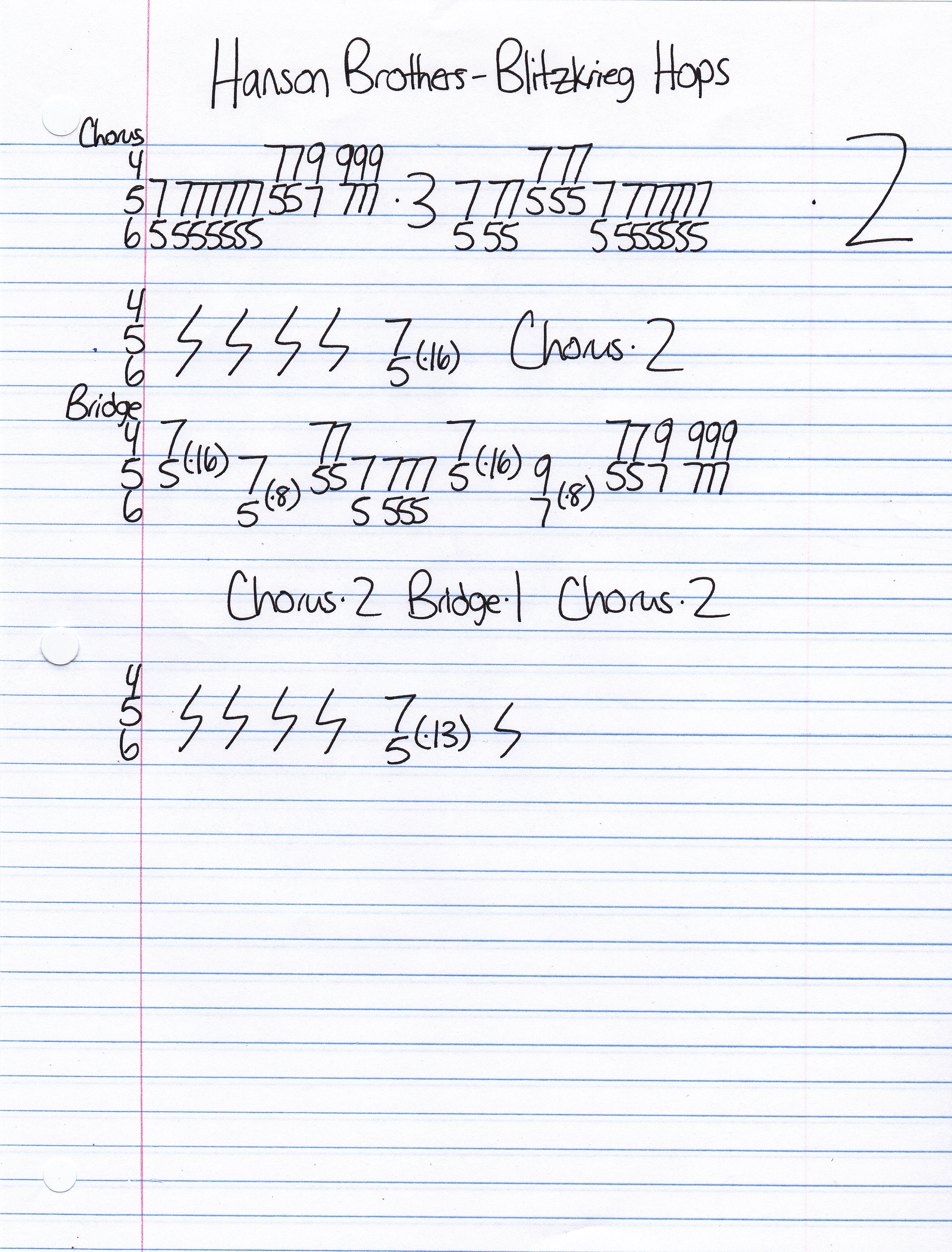 High quality guitar tab for Blitzkrieg Hops by Hanson Brothers off of the album Gross Misconduct. ***Complete and accurate guitar tab!***